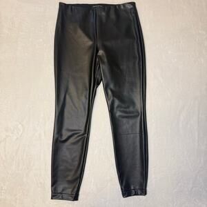 Banana Republic Black Faux Leather Leggings Women's Petite Small
